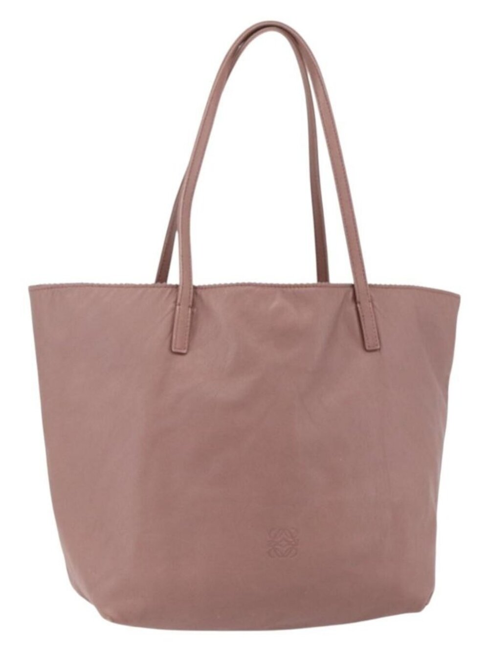 LOEWE Anagram Tote Bag Leather Pink Gold Auth 153113